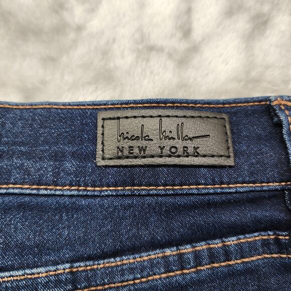 Nicole Miller Jeans Womens 14 Blue Dark Wash SoHo High Rise Ankle Skinny Stretch - Picture 5 of 14